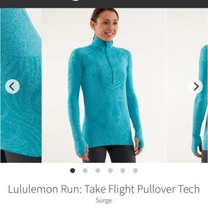 lululemon athletica Women's take flight quarter zip long sleeve surge size 6
